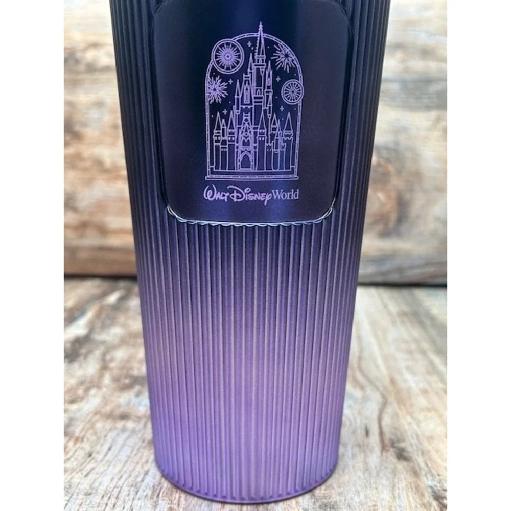 Starbucks Walt Disney World Castle Fireworks Gradient Purple Tumbler w/Straw NEW